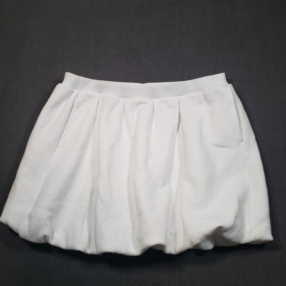 OFFLINE by Aerie Bubble Skort Womens XL White Fleece Mini Skirt with Shorts